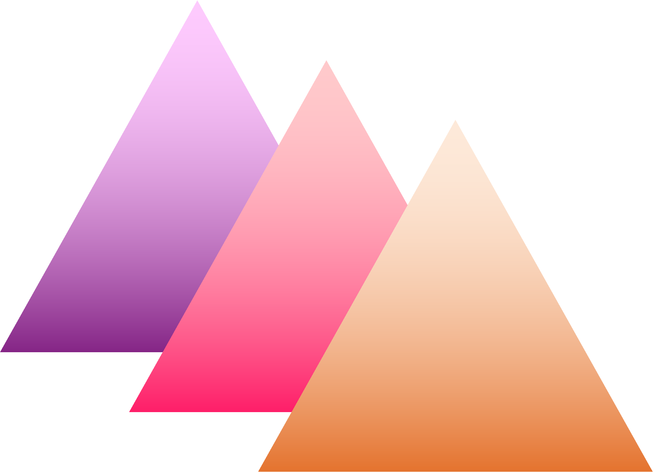 purple, pink and orange triangles